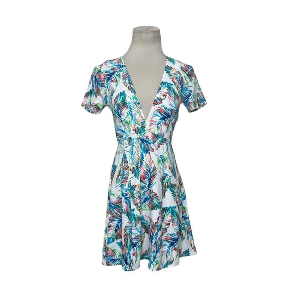 Show Me Your Mumu white blue tropical print mini dress size Small - Picture 8 of 15